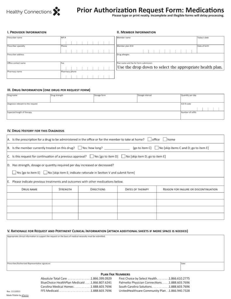 Free SelectHealth Prior Rx Authorization Form PDF EForms