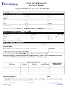 Free UnitedHealthcare Prior Rx Authorization Form PDF EForms