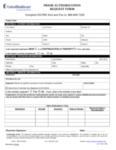 Free UnitedHealthcare Prior Rx Authorization Form PDF EForms