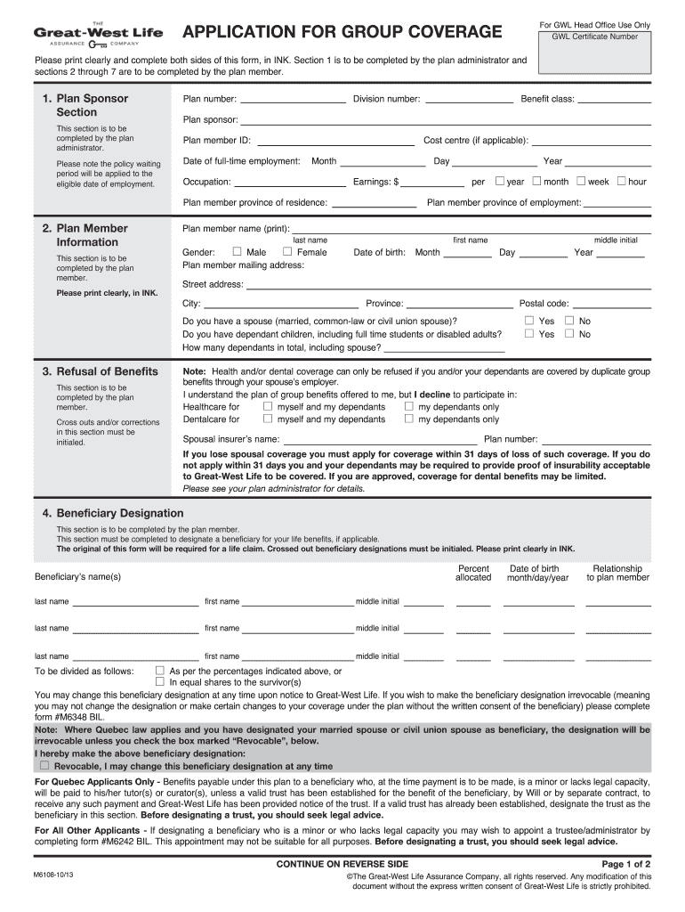 Great West Insurance Forms Fill Out And Sign Printable PDF Template 