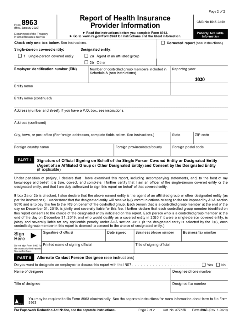 IRS 8963 2020 Fill And Sign Printable Template Online US Legal Forms ...