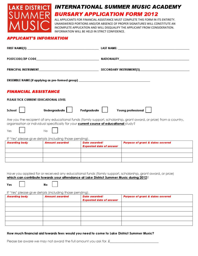 Isma bursary application form 2012 By Lake District Summer Music Issuu