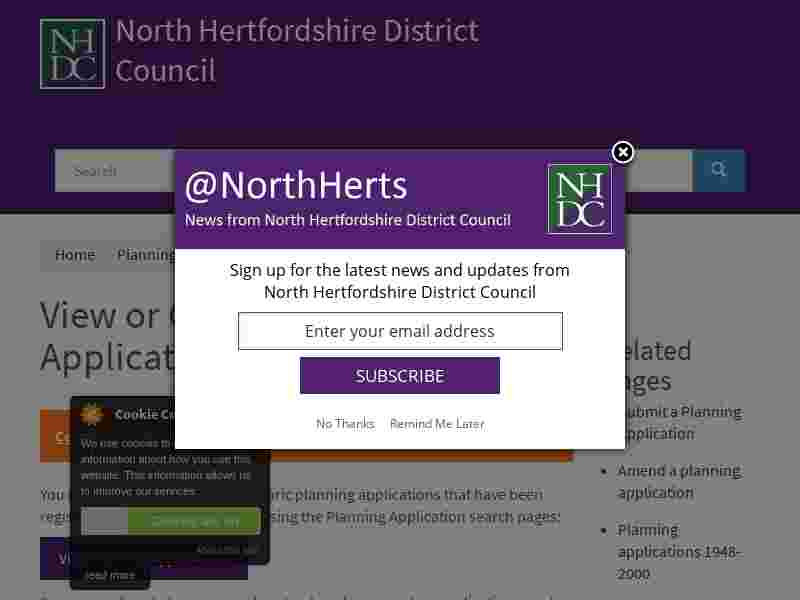 Login East Herts Planning Portal