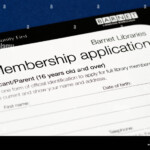 London Barnet Council Library Membership Application Form Stock Photo