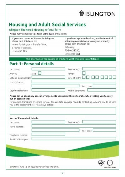 Manchester Council Housing Application Form