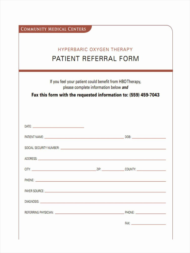 Medical Referral Form Template Inspirational 8 Medical Referral Form 