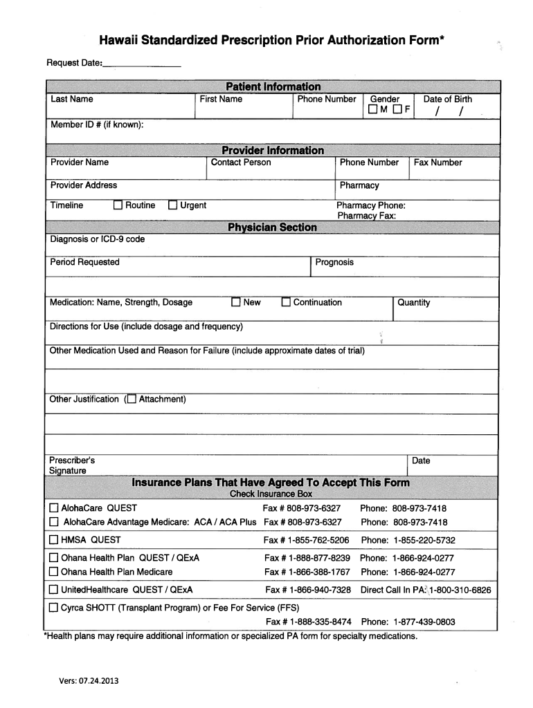 Ohana Prior Auth Form Fill Out And Sign Printable PDF Template SignNow