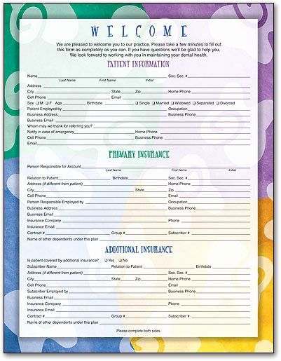 Patient Information Form Template Inspirational Wel E And History Forms 