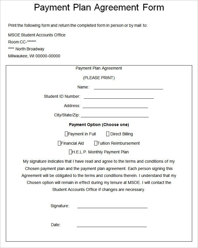 Payment Plan Agreement Template 21 Free Word PDF Documents Download 