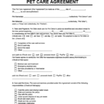 Pet Care Agreement Create A Free Pet Care Agreement Form