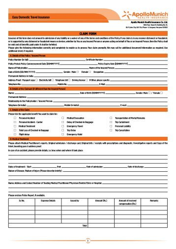 Petplan Claim Form Printable PrintableTemplates