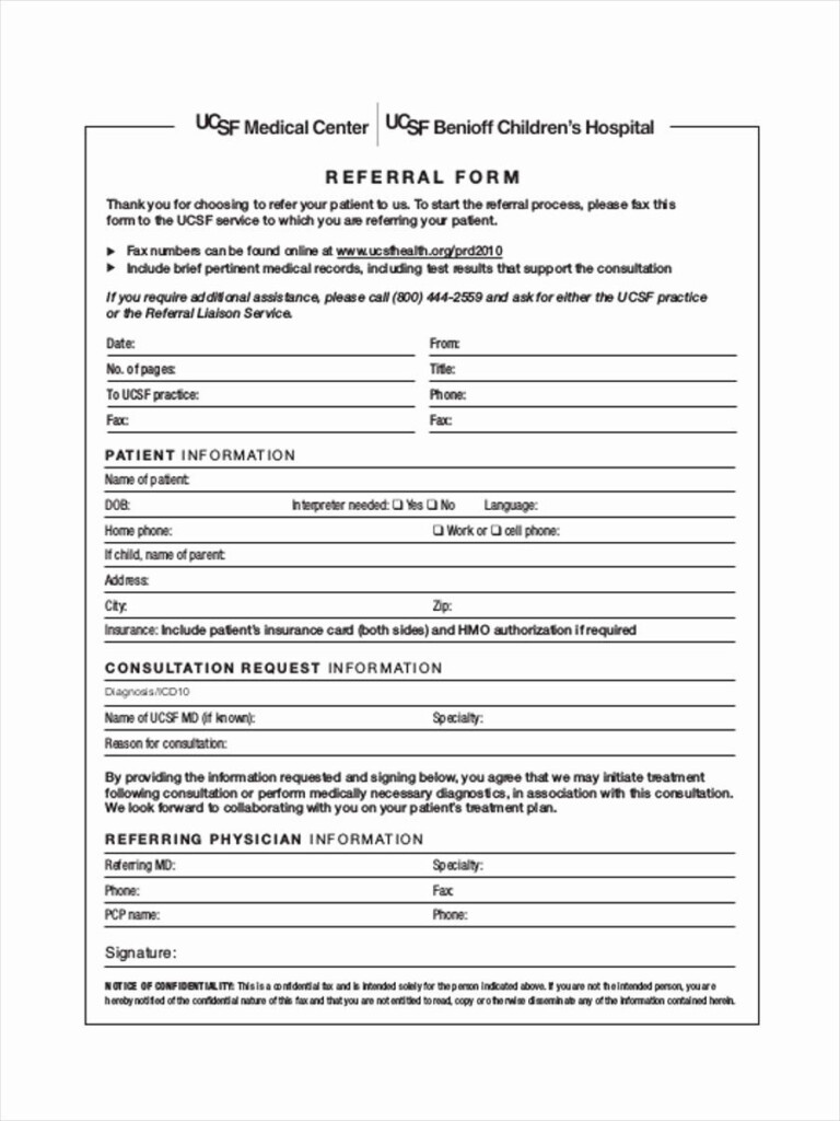 Physician Referral Form Template Awesome Medical Referral Form 8 Free 