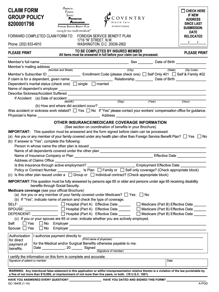 Plan Claim Benefits Form Fill Online Printable Fillable Blank 