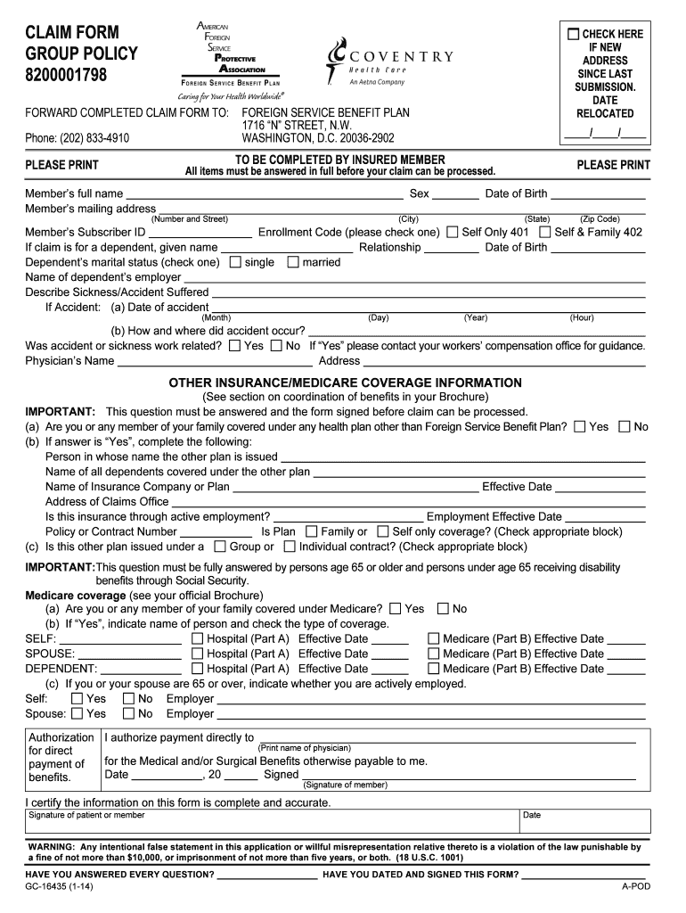Plan Claim Benefits Form Fill Online Printable Fillable Blank