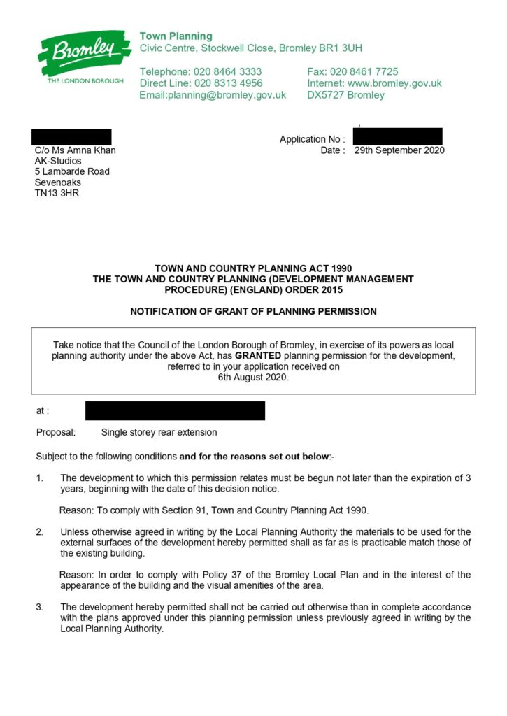 Planning Application Approved Bromley London Borough Council