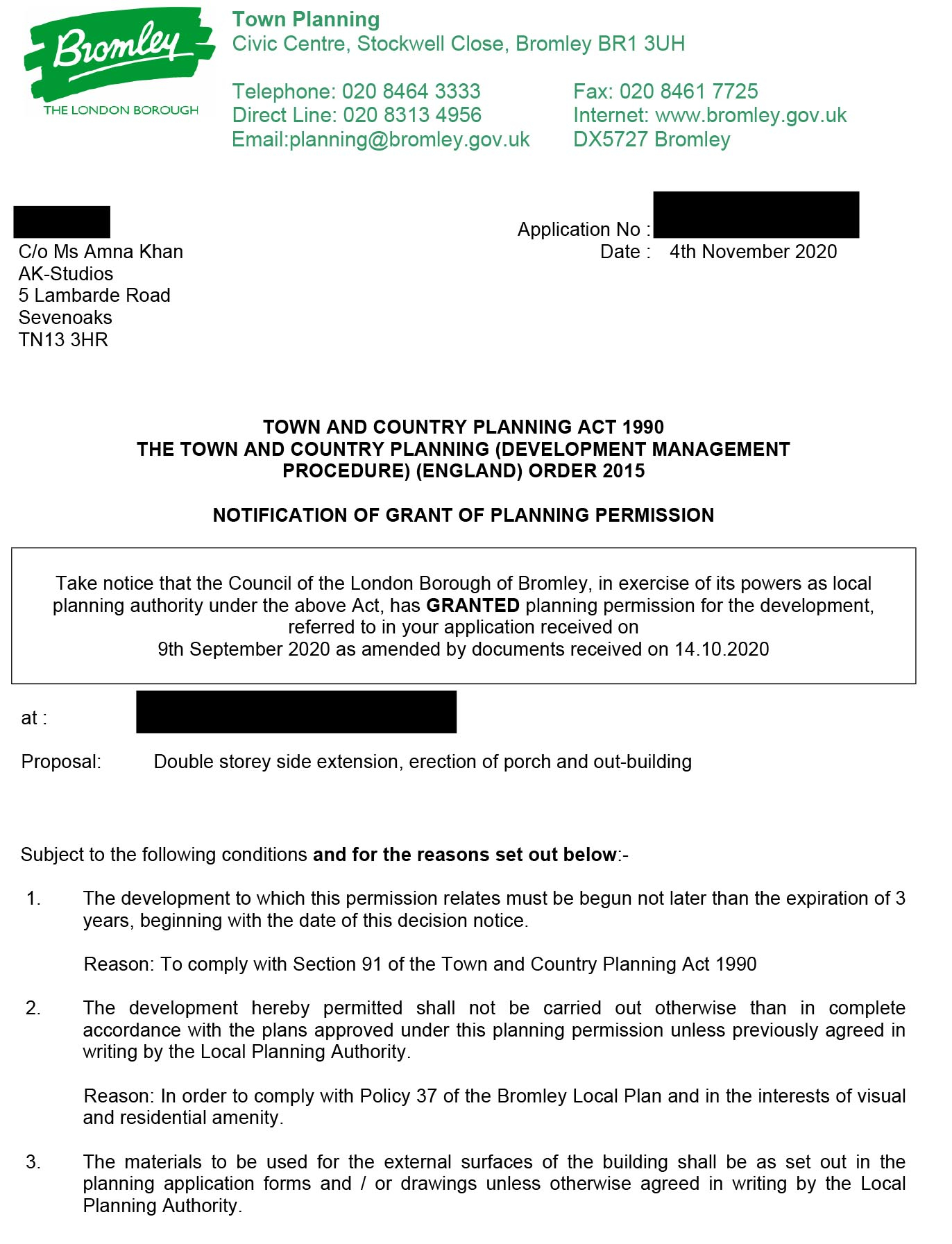 Planning Application Approved Bromley London Borough Council
