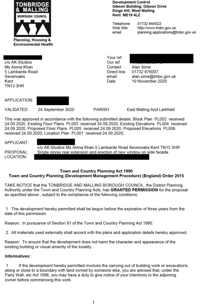 Planning Application Approved Tonbridge And Malling Council