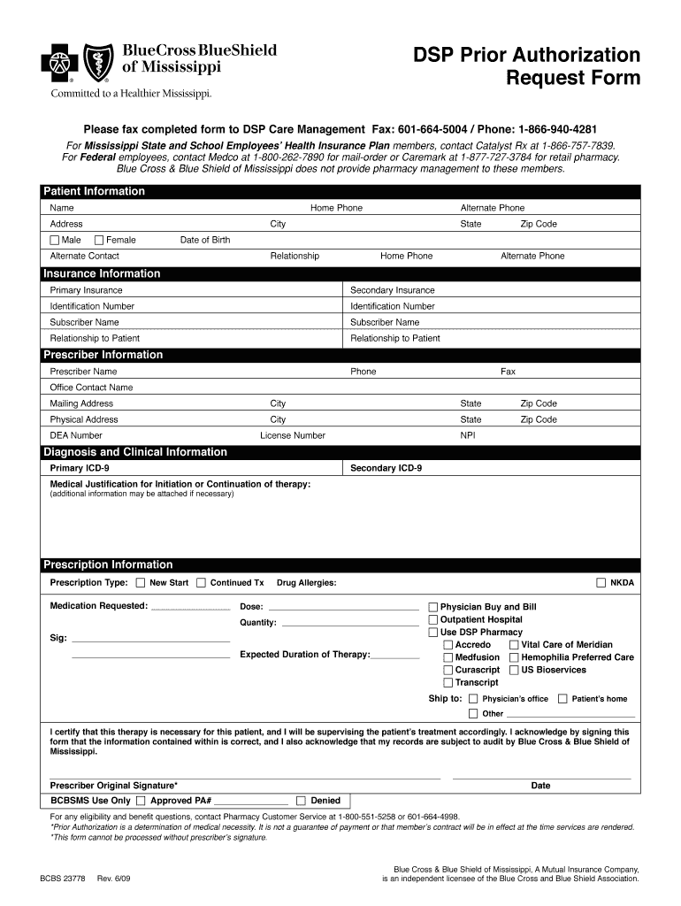 Prior Authorization Form Mississippi Medicaid Fill Online Printable 