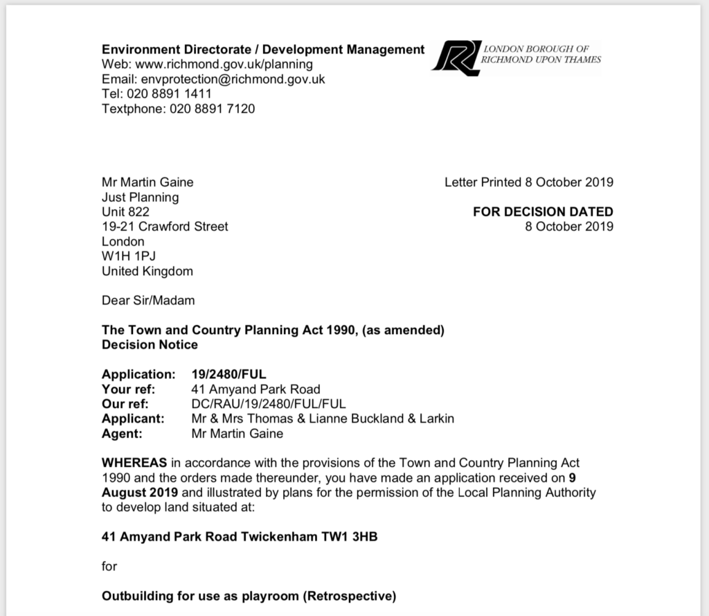 Richmond Planning Permission Just Planning Is A Planning Appeals 