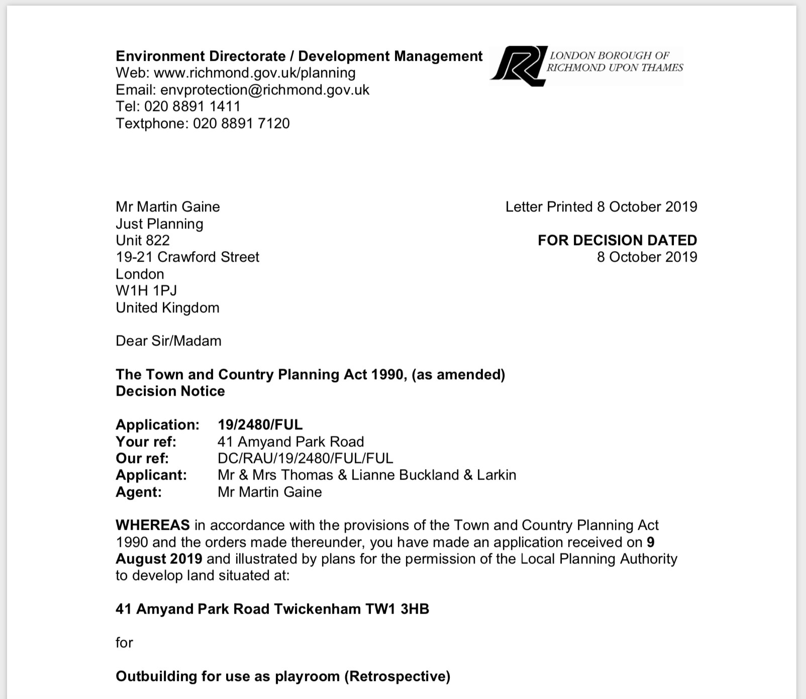 Richmond Planning Permission Just Planning Is A Planning Appeals