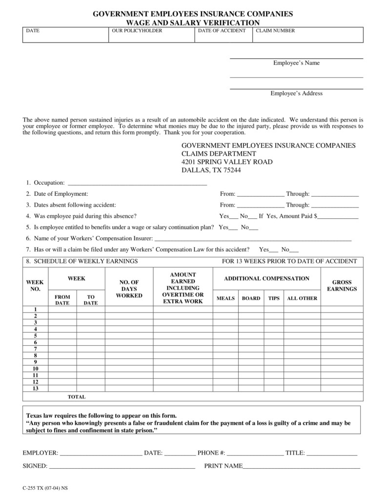 Salary Schedule Form Pdf Download PDF Template