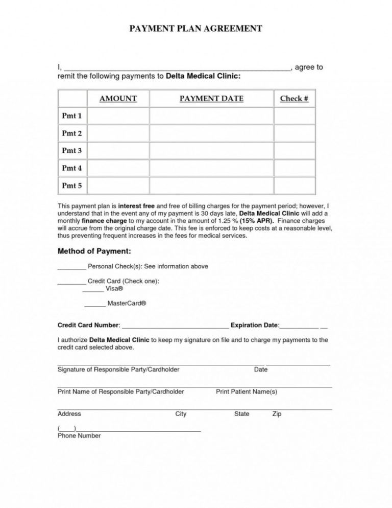 Sample Payment Plan Agreement Template Addictionary Dental Payment 