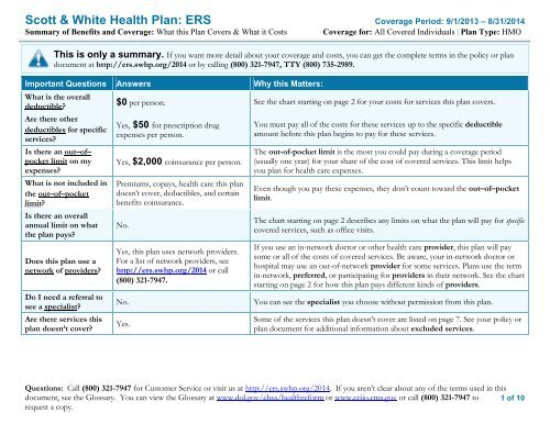 Scott White Health Plan Ers