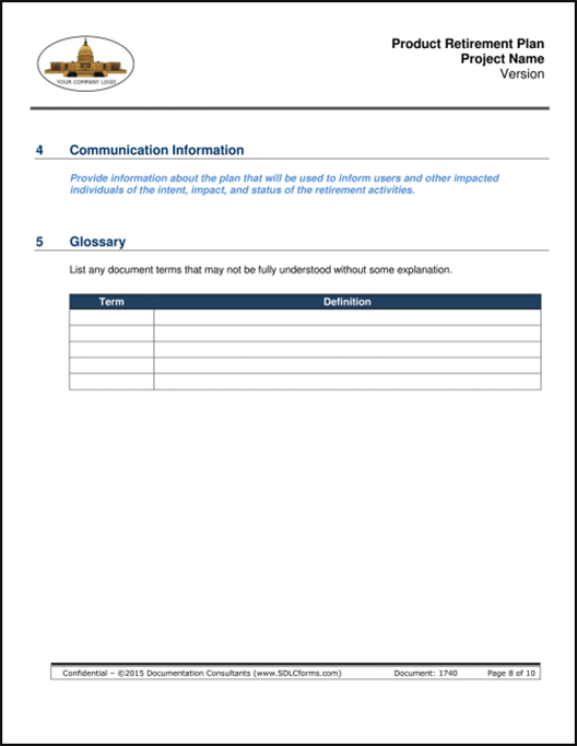 SDLCforms Product Retirement Plan