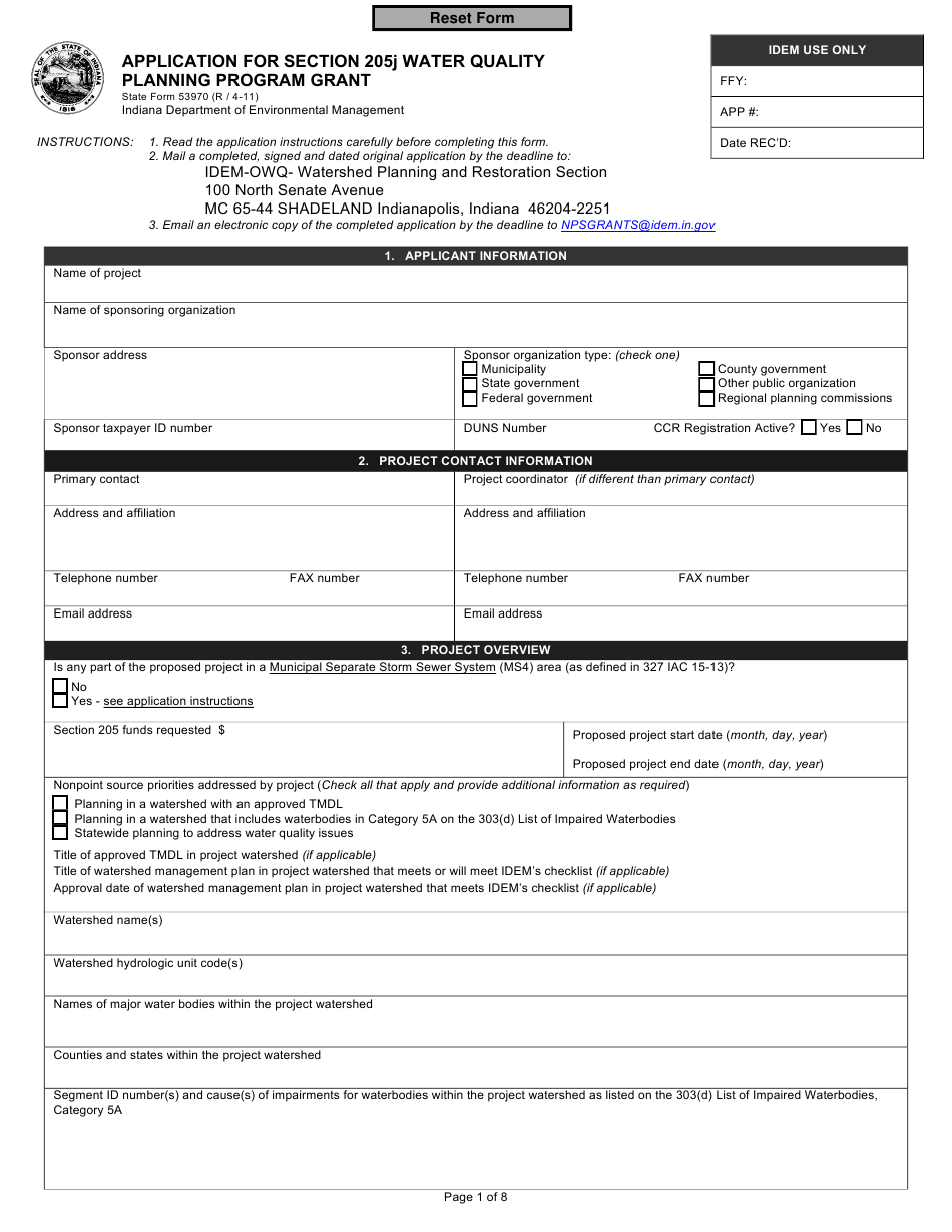 State Form 53970 Download Fillable PDF Or Fill Online Application For