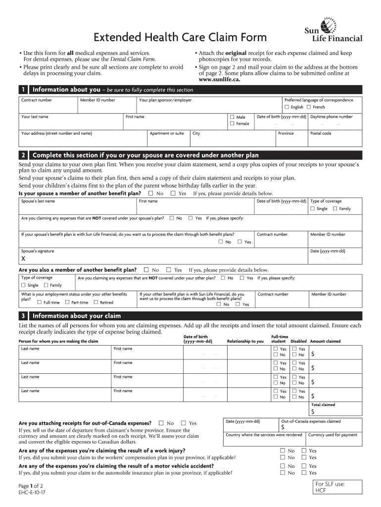 Sun Life Claim Forms Fill Out And Sign Printable PDF Template SignNow