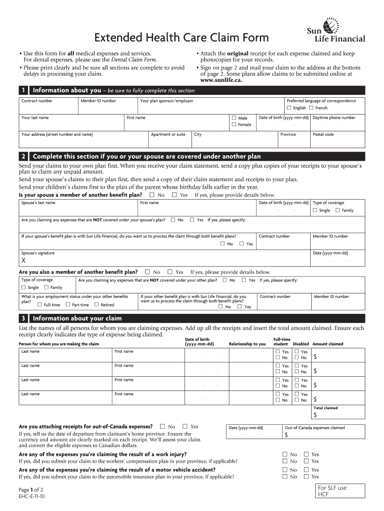 Sunlife Claim Forms Fill Out And Sign Printable PDF Template SignNow