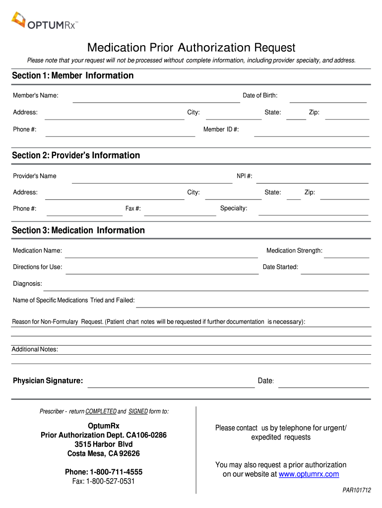 Symphonix Value Rx Prior Auth Fill Online Printable Fillable Blank 