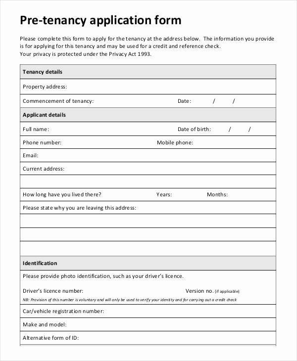 Tenant Information Sheet Template Best Of Tenant Application Form 9 