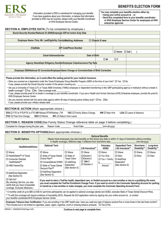 Top 26 Health Benefits Election Form Templates Free To Download In PDF 