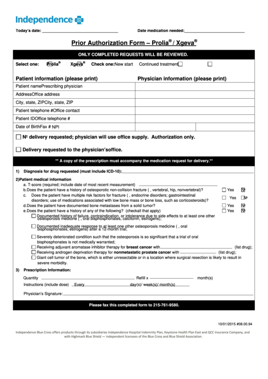 Blue Shield Promise Health Plan Prior Authorization Form 6579