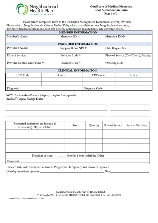 Top 32 Certificate Of Medical Necessity Form Templates Free To Download 