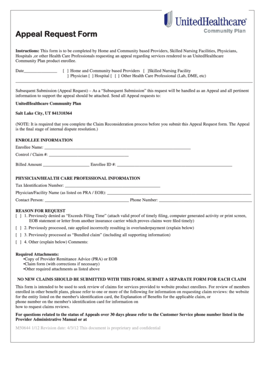 unitedhealthcare-community-plan-claim-appeal-form-planforms