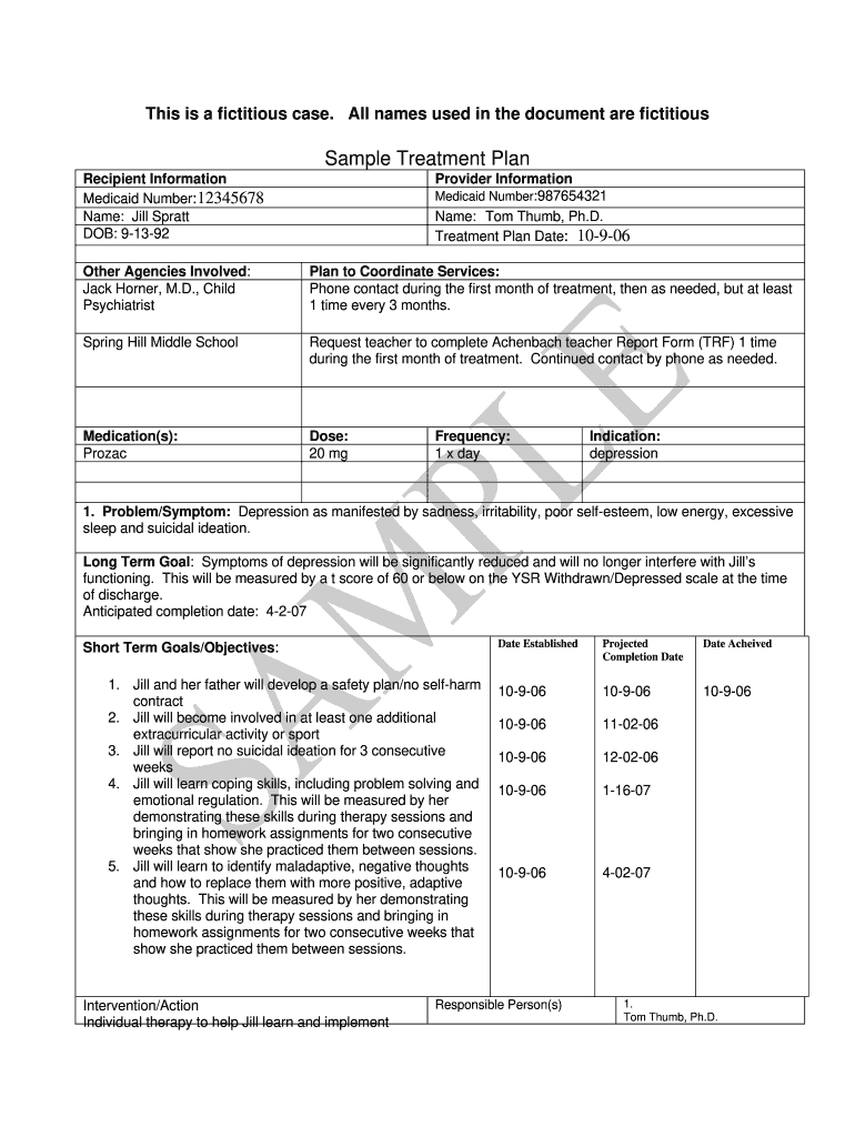 Treatment Plan Template Fill Out And Sign Printable PDF Template 