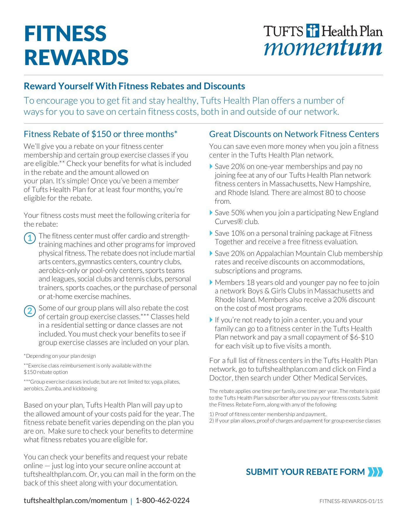 Tufts Health Plan Fitness Reimbursement Form FitnessRetro