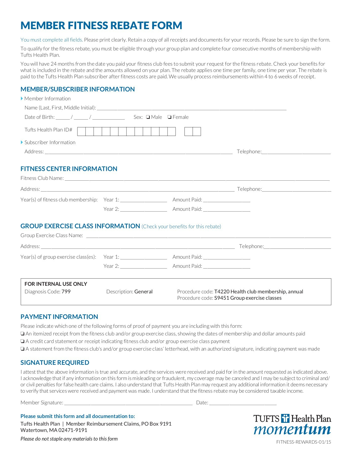 Tufts Health Plan Medical Reimbursement Form