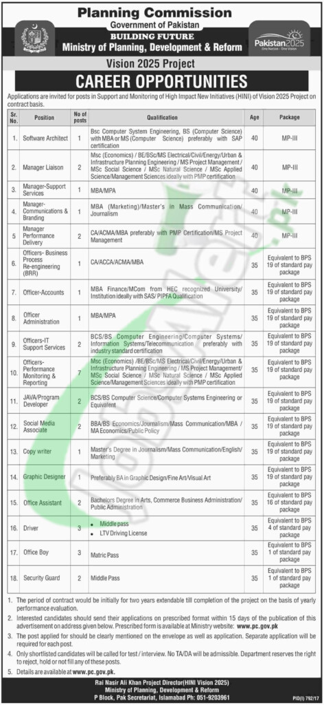 Www pc gov pk Application Form Download 2017 Planning Commission Jobs 