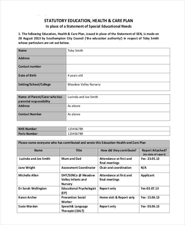 11 Healthcare Plan Templates PDF Word