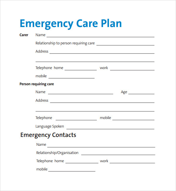 12 Care Plan Templates Sample Templates