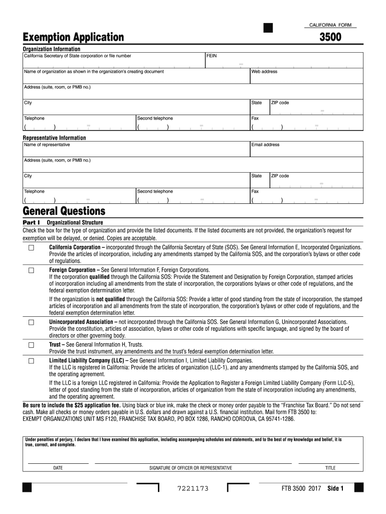 2011 Form CA FTB 3500 Fill Online Printable Fillable Blank PdfFiller