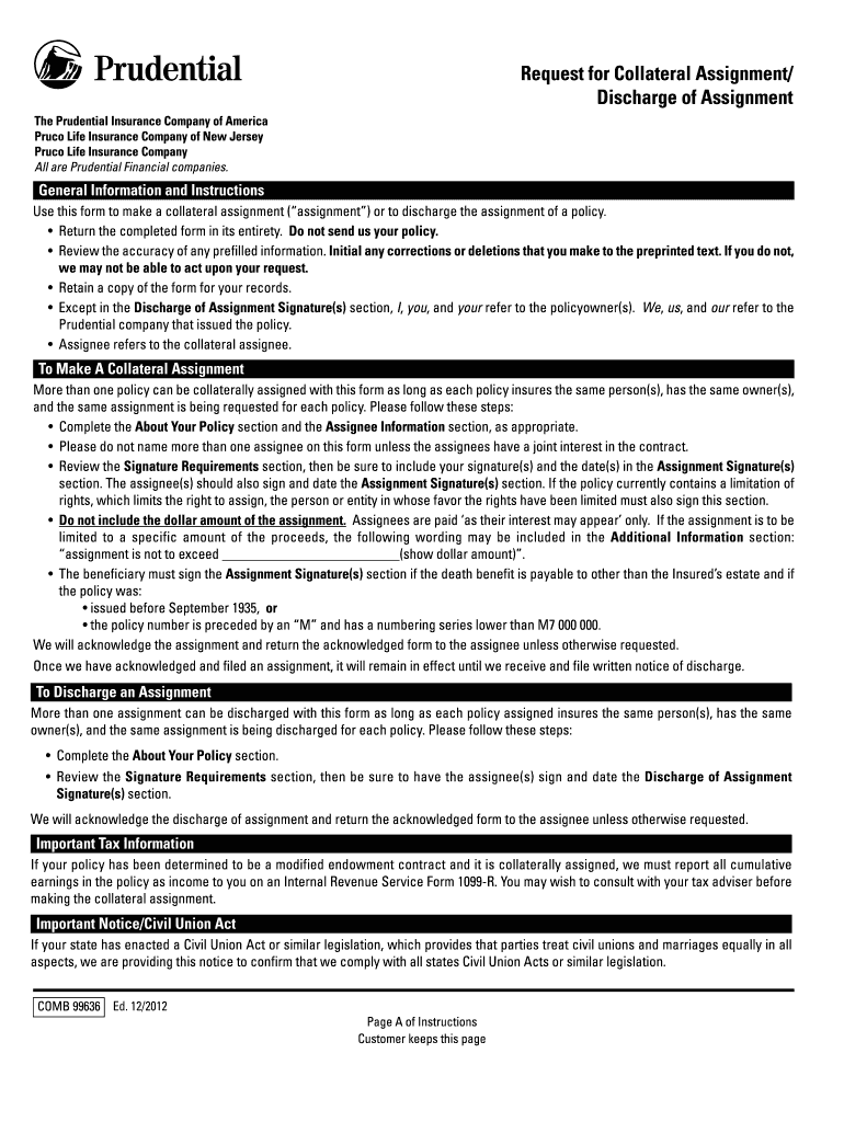 2012 2023 Form Prudential COMB 99636 Fill Online Printable Fillable