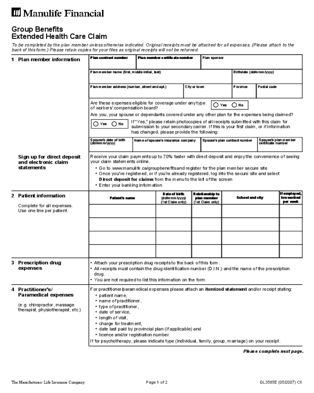 2021 Health Care Plan Claim Form Fillable Printable PDF Forms 