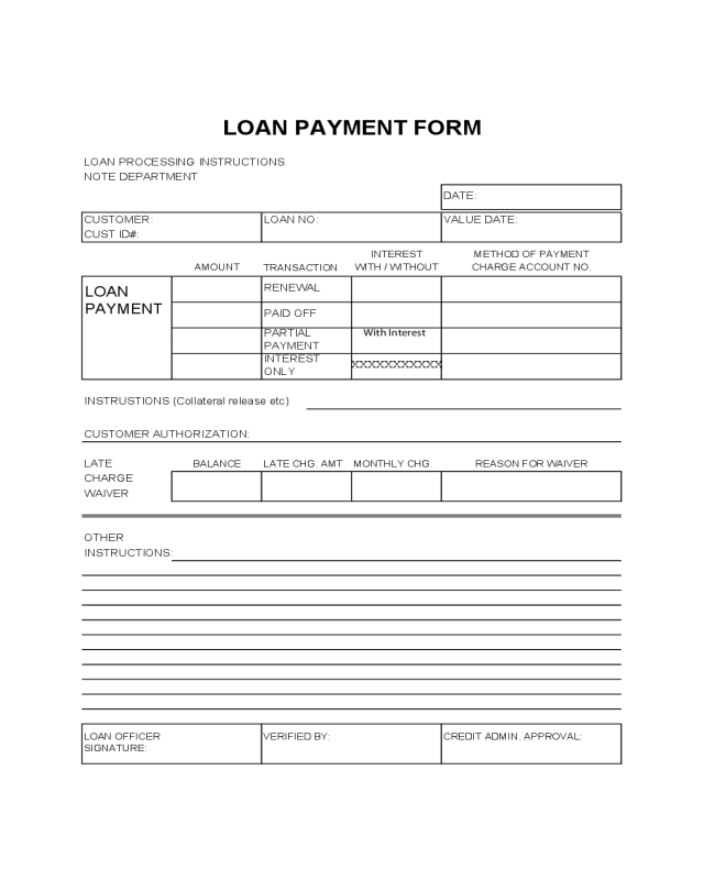 2022 Loan Payment Form Fillable Printable PDF Forms Handypdf