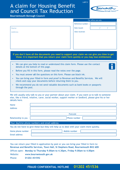 34 Housing Benefit Forms Online Free To Edit Download Print CocoDoc