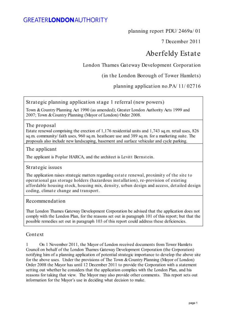 Aberfeldy Estate London Thames Gateway Development Corporation In The 