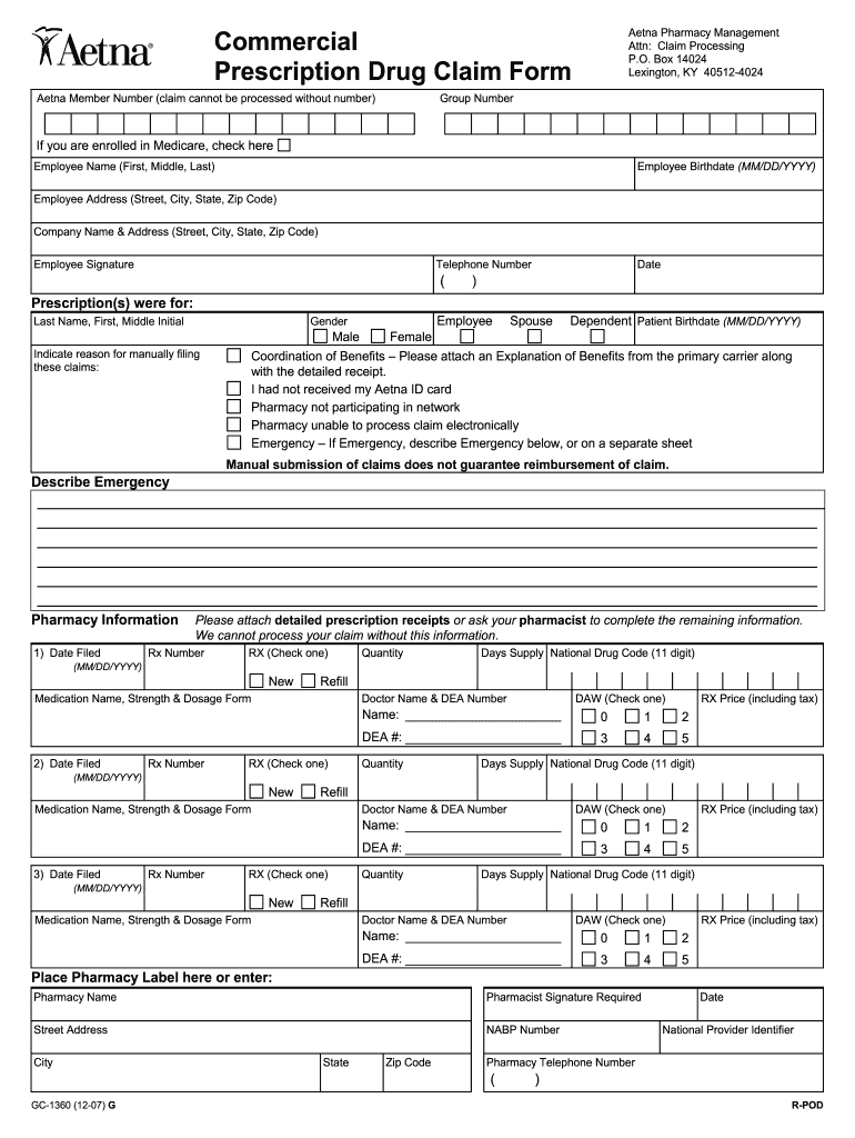Aetna Reimbursement Form Fill Out And Sign Printable PDF Template 